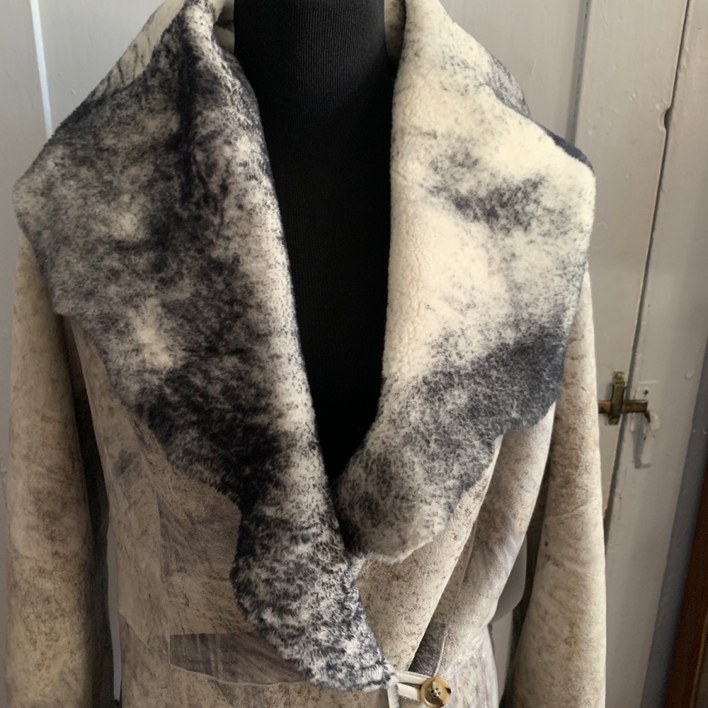 J. Mendel Shearling Coat Jacket Trench XL L W/belt